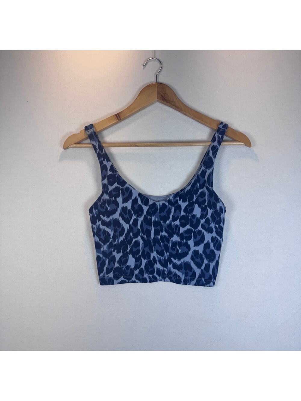 OFFLINE Aerie Real Me Sports Bra Small Petite Blue Cheetah Longline